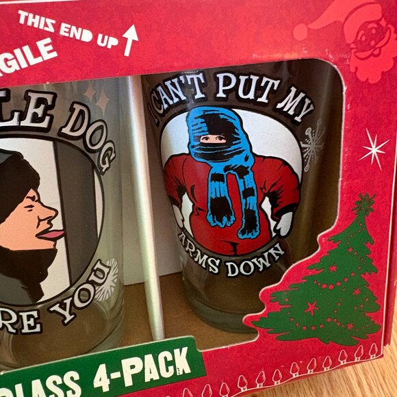 🌟Host Pick🌟 NWT A Christmas Story Collector's Pint Glass 4-Pack Ralphie Old Man - Picture 11 of 11